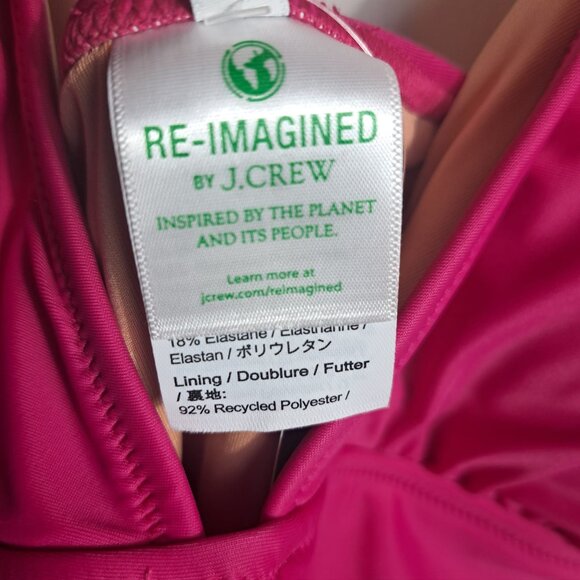 J.Crew Women’s Ruched V Neck One Piece Swimsuit Radiant‎ Fuchsia BC116 Size 20 - Picture 9 of 12